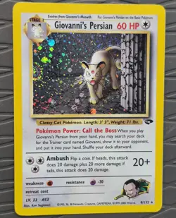 Pokemon Giovanni's Persian 8/132 Gym Challenge Holo Rare Unlimited Pokemon Card - Image 2