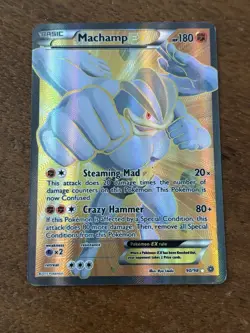 Machamp EX Holo Pokemon Card 90 Full Art, 90 /98, XY-Ancient Origins - Image 1