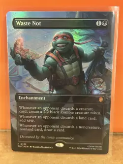 Waste Not Magic the Gathering Teenage Mutant Ninja Turtles Foil Promo Card #0132 - Image 1
