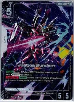 Justice Gundam (LR+) GD01-066 Newtype Rising - Gundam Card Game - NM - Image 1