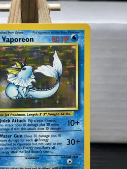 Vaporeon Jungle No Symbol Error Holo 12/64 LP WOTC Pokemon Card - Image 3