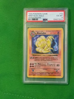 Pokemon TCG - 99 Ninetales 12/102 Base Set Shadowless Holo - PSA 6 - Image 1