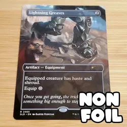 1x Lightning Greaves (with Dogmeat Art), Fallout Secret Lair 2465, Magic MTG NM - Image 1