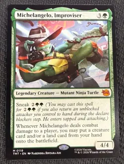 Michelangelo, Improvisor TMT 0119 Mythic MTG Teenage Mutant Ninja Turtles NM - Image 1