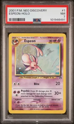 2001 Pokemon Neo Discovery Espeon Holo #1 PSA 7 - Image 1