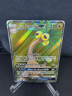 Pokemon Card Alolan Exeggutor GX 107/111 Crimson Invasion Full Art NM - Image 1