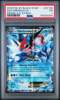 2016 POKEMON XY BLACK STAR PROMO ASH-GRENINJA EX BOX ASH-GRENINJA EX PSA 1 - Image 1