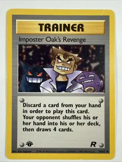 1999 Pokemon Trainer Imposter Oak's Revenge Team Rocket 1st Edition 76/82 - Image 1