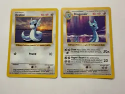 Vintage Pokemon TCG Base Set Dratini Dragonair Shadowless - Image 1