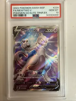 POKEMON 2022 GO Promo ETB Full Art MEWTWO V SWSH229 PSA 10 Gem Mint RARE - Image 1