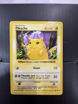 1999 Pokemon Base Set Pikachu 58/102 Shadowless Yellow Cheeks - NM - Image 1