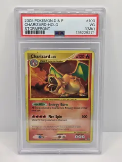 2008 Pokemon Charizard 103/100 Holo D&P Stormfront PSA 3 (MK) VG Secret Rare - Image 1