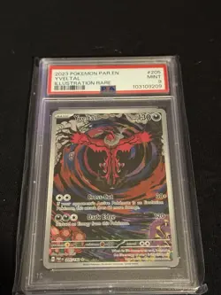 2023 POKEMON PAR EN PARADOX RIFT ILLUSTRATION RARE #205 YVELTAL PSA 9 MINT - Image 1