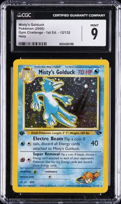2000 POKEMON GYM CHALLENGE - 1ST ED - HOLO #12/132 MISTY'S GOLDUCK CGC 9 - Image 1