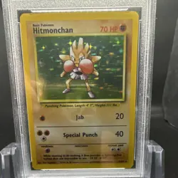 Pokemon Hitmonchan 7/102 Base Set Holo Rare PSA 7 1999 TCG - Image 2