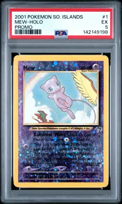 2001 POKEMON SOUTHERN ISLANDS PROMO #1 MEW-HOLO PSA 5 - Image 1