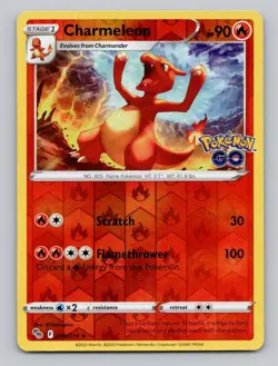 Reverse Holo Charmeleon 009/078 Uncommon Pokemon GO Pokemon - Image 1