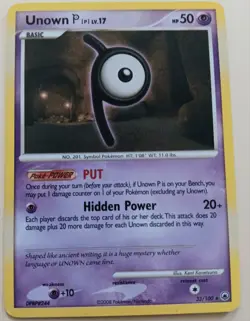 Pokemon - Unown [P] 33/100 - DP Majestic Dawn - RARE - Vintage 2008 - LP - Image 1