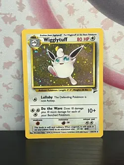 Pokemon TCG Wigglytuff 019/130 Base Set 2 Holo Rare Vintage WOTC 1999 LP - Image 1
