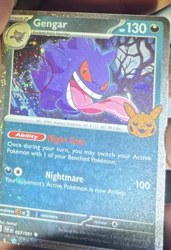 Gengar Fart Swirl 🌀 Cosmos Holo 057/091 Trick Or Trade 2024 Pokemon TCG Rare - Image 1