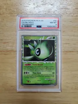 Pokemon PSA 8 NM/MINT 2010 Celebi 92/102 HG & SS Triumphant Holo Card - Image 1