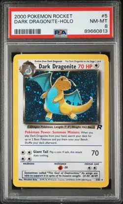 2000 Pokemon Rocket Dark Dragonite Holo PSA 8 #5 - Image 1