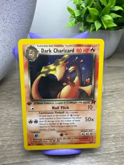 Pokemon Dark Charizard Team Rocket 1st Edition Holo Rare 4/82 English 2000 - Image 1