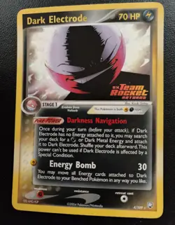 2004 Pokemon Dark Electrode-4/109-EX Team Rocket Returns-Stamped-Reverse Holo-NM - Image 1
