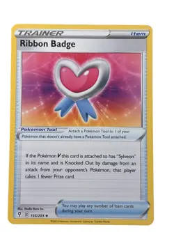 New: 2021 Pokemon TCG Ribbon Badge 155 Evolving Skies Regular Uncommon - Image 1
