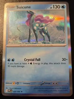 Suicune 026/094 Holo Rare Phantasmal Flames Pokemon TCG - Image 1