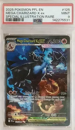 Pokemon 2025 Mega Charizard X ex 125/094 SIR Phantasmal Flames MINT PSA 9 - Image 1