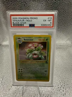 2000 Pokemon Black Star Promo Venusaur Holo. #13 Ex Mint, PSA 6 - Image 1