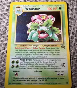 Venusaur Holo Promo #13 WOTC Black Star Pokemon Card 1999 NM Vintage Wizards - Image 4