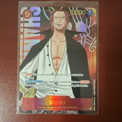 Bandai Shanks Secret Rare Holo OP01-120 10000 Power Romance Dawn One Piece CCG - Image 1