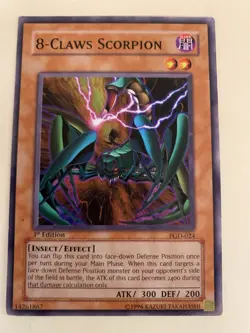 8-Claws Scorpion PGD-024 Yu-Gi-Oh! Card Light Play 1st Edition - Image 1