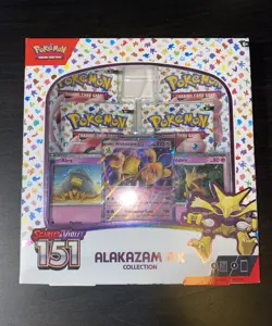 Alakazam Ex Pokemon 151 Scarlet & Violet Sealed Collection With 4 Booster Packs - Image 1