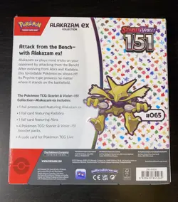 Alakazam Ex Pokemon 151 Scarlet & Violet Sealed Collection With 4 Booster Packs - Image 2