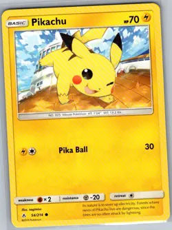 Pikachu 54/214 Non Holo SM - Unbroken Bonds - Pokemon Card - NM - Image 1