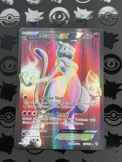 Pokemon Mewtwo-EX TCG Full Art Ultra Rare Holo Card Breakthrough 158/162 MP - Image 1