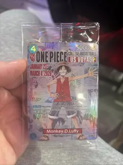 One Piece College Basketball US Voyage Monkey D. Luffy Trading Card Unopened - Image 1