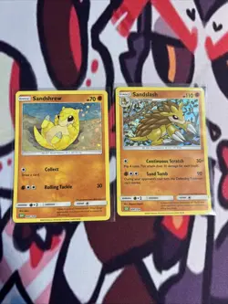 Sandshrew 008/034 & Sandslash 009/034 Trading Card Game Classic Holo - Image 1