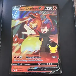 Pokemon TCG Lance's Charizard V SWSH133 Celebrations Black Star Promo Jumbo Card - Image 1