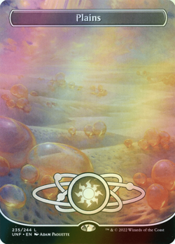 MTG Plains (235) Borderless Full Art Foil ** Unfinity ** English (NM) - Image 1
