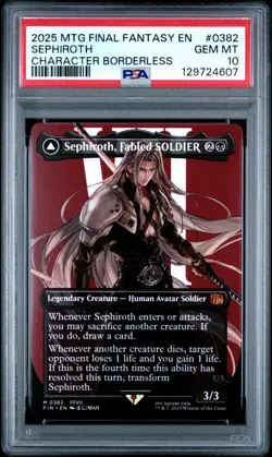 2025 #0382 SEPHIROTH, FABLED SOLDIER/SEPHIROTH, ONE-WINGED ANGEL PSA 10 - Image 1