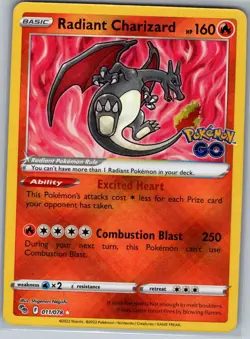 Radiant Charizard 011/078 Pokemon GO - Pokemon Card - NM - Image 1