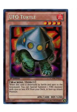 Yugioh- 1X UFO Turtle - Secret Rare - 1st Edition - LCYW-EN233 - Light Play - Image 1