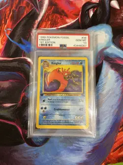 PSA 10 1st Edition Kingler Fossil - (38/62) GEM MINT 1999 Pokemon English - Image 1