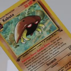 Pokemon TCG - Kabuto 50/62 Fossil Common 1st Edition WOTC 1999 - MP - Image 1