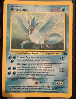 Articuno 2/62 Holo Pokemon Fossil Set Card Vintage 1999 - Image 1