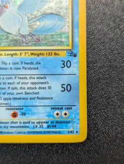 Articuno 2/62 Fossil Set - 1999 Pokemon Card (MP) - Image 4